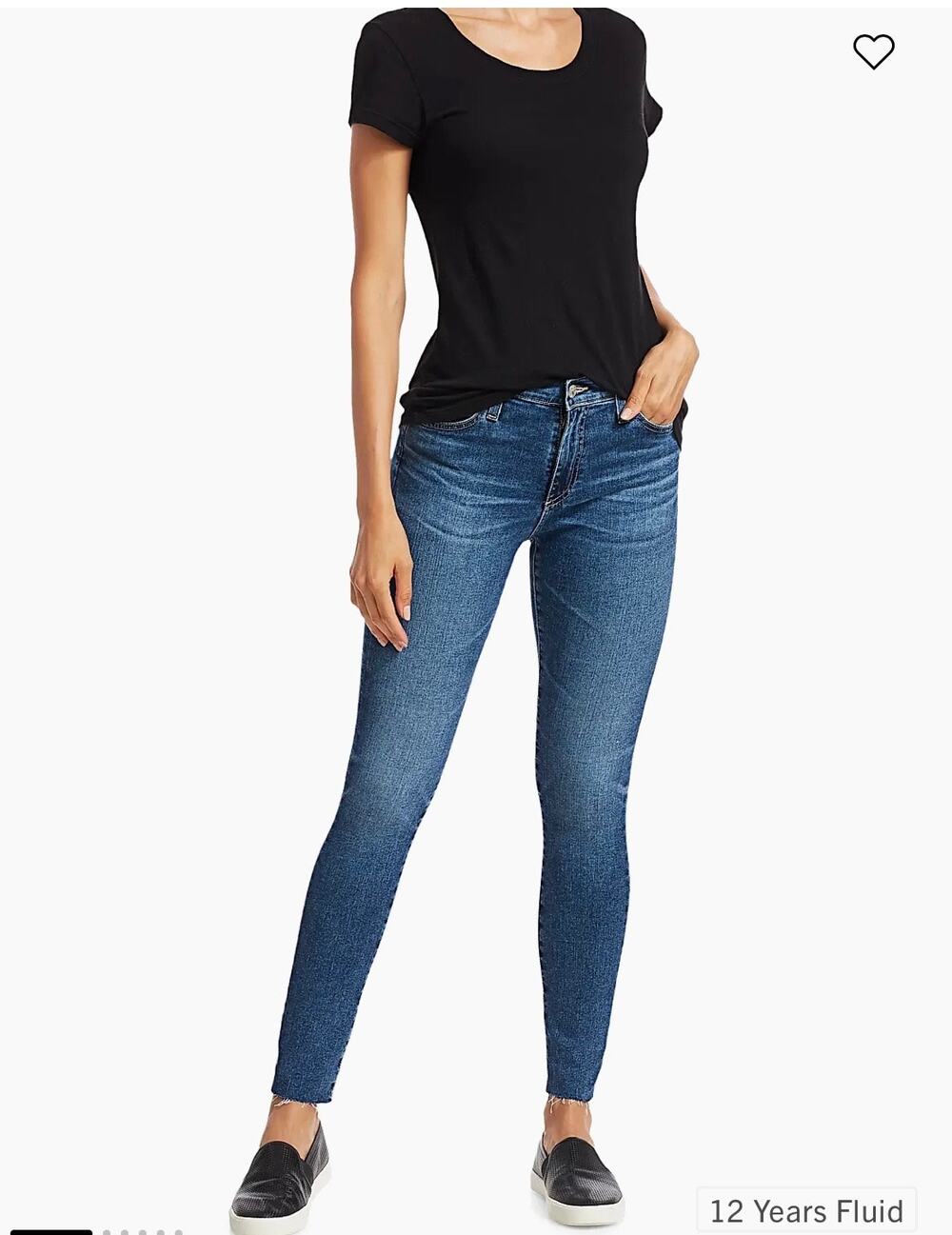 AG Adriano Goldschmied Farrah High Rise Skinny Ankle Raw Hem Denim Jeans Size 28